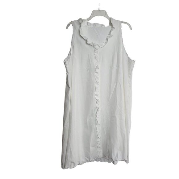🆕Womens Summer White Dress with Ruffled Collar - Plus Size  RJ0503L - Picture 1 of 3